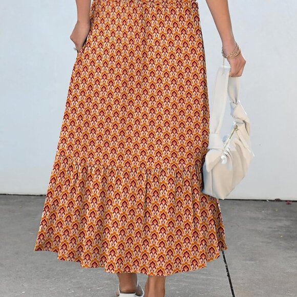 Maxi Skirts for Women 2025 Summer Boho Long Flowy Floral Elastic High Waist Skir - Picture 4 of 6